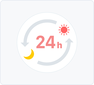 24時間いつでも予約可能のイラストイメージ